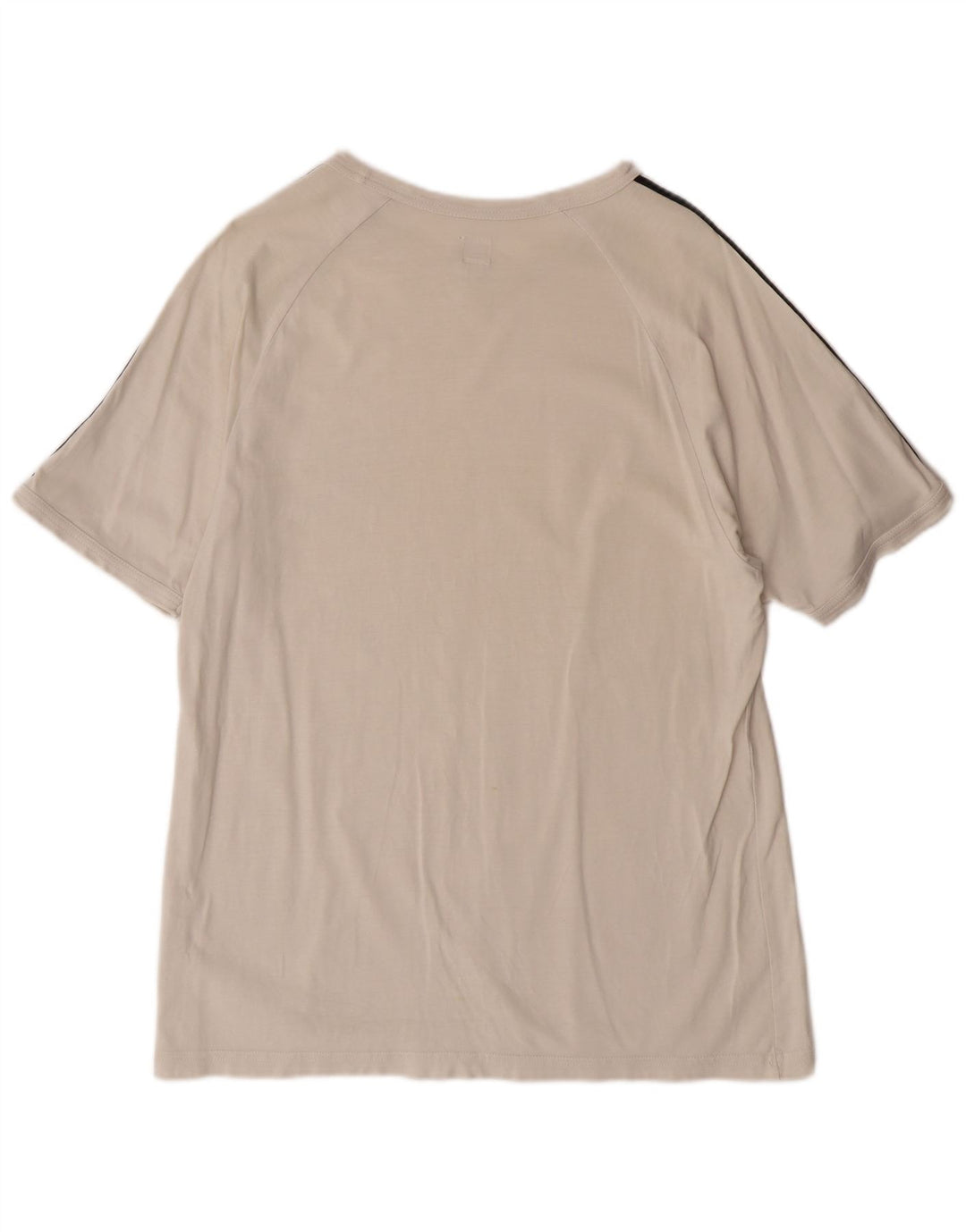 ADIDAS Mens Graphic T-Shirt Top Grande Off White Algodão