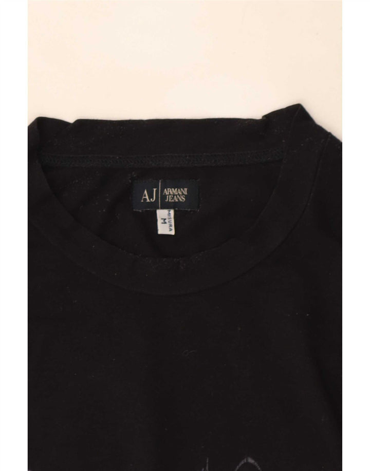 Camiseta gráfica masculina Armani Jeans Top médio preto
