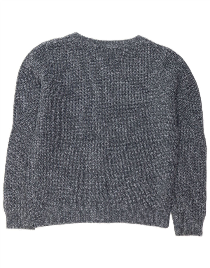 Suéter cardigã feminino Marks & Spencer Reino Unido 10 pequeno acrílico manchado cinza