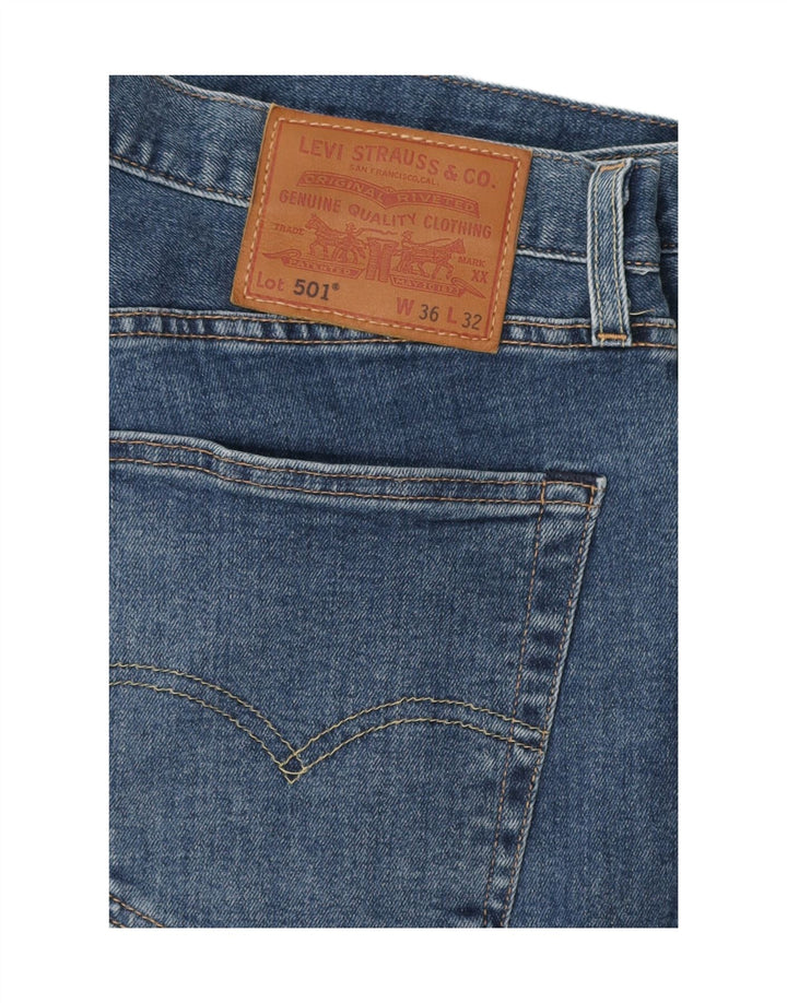 Levi's Masculino 501 Straight Jeans W36 L32 Azul Algodão