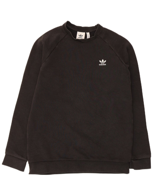 Adidas Mens Moletom Jumper Médio Algodão Preto