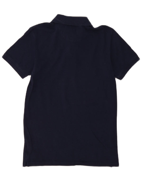 Camisa polo masculina Lyle & Scott pequena azul marinho algodão