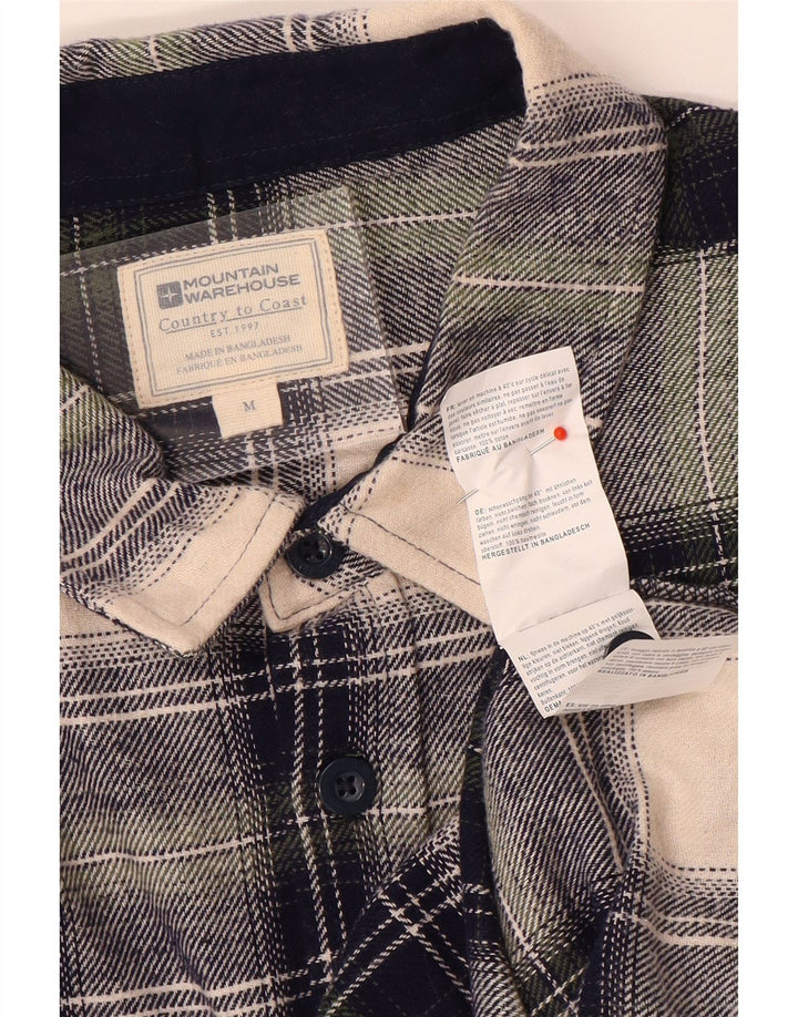 Camisa masculina de flanela Mountain Warehouse de algodão xadrez médio multicolorido
