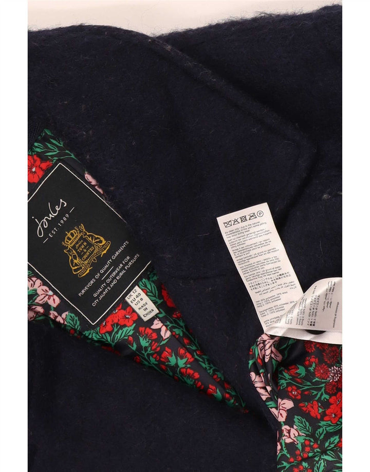 Joules Womens Pea Coat UK 12 Poliéster Azul Marinho Médio
