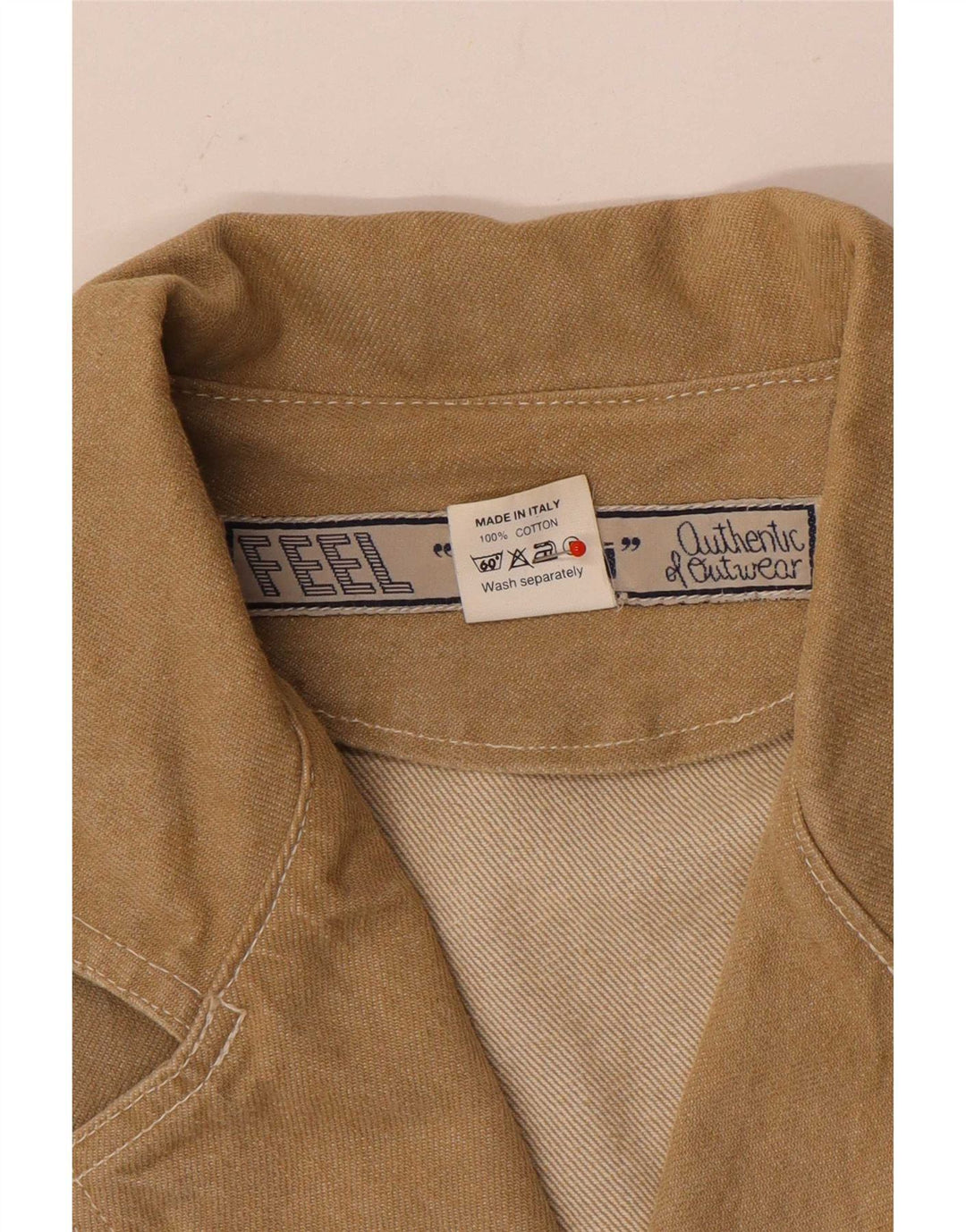 Jaqueta jeans feminina vintage UK 14 algodão marrom médio