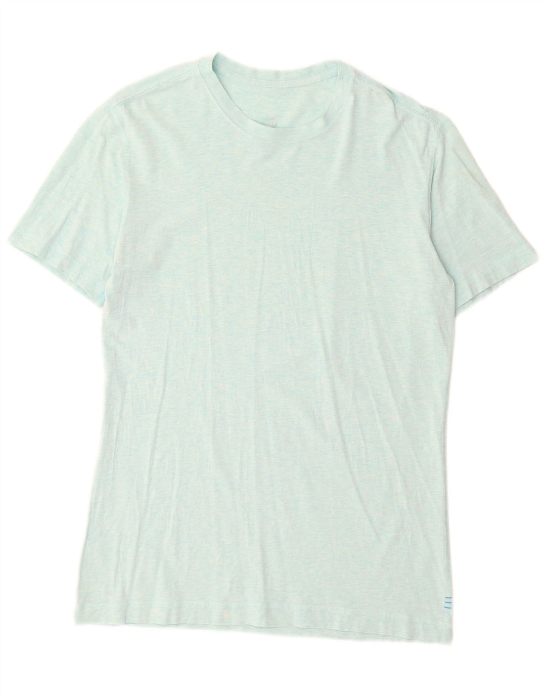 Camiseta feminina Lululemon UK 16 grande azul manchada