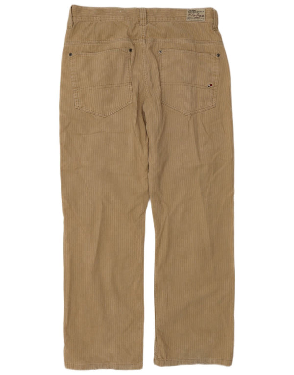 Calça masculina reta de veludo Tommy Hilfiger W34 L32 algodão bege