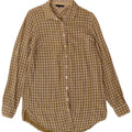 Camisa longa feminina TOMMY HILFIGER US 8 algodão guingão verde médio