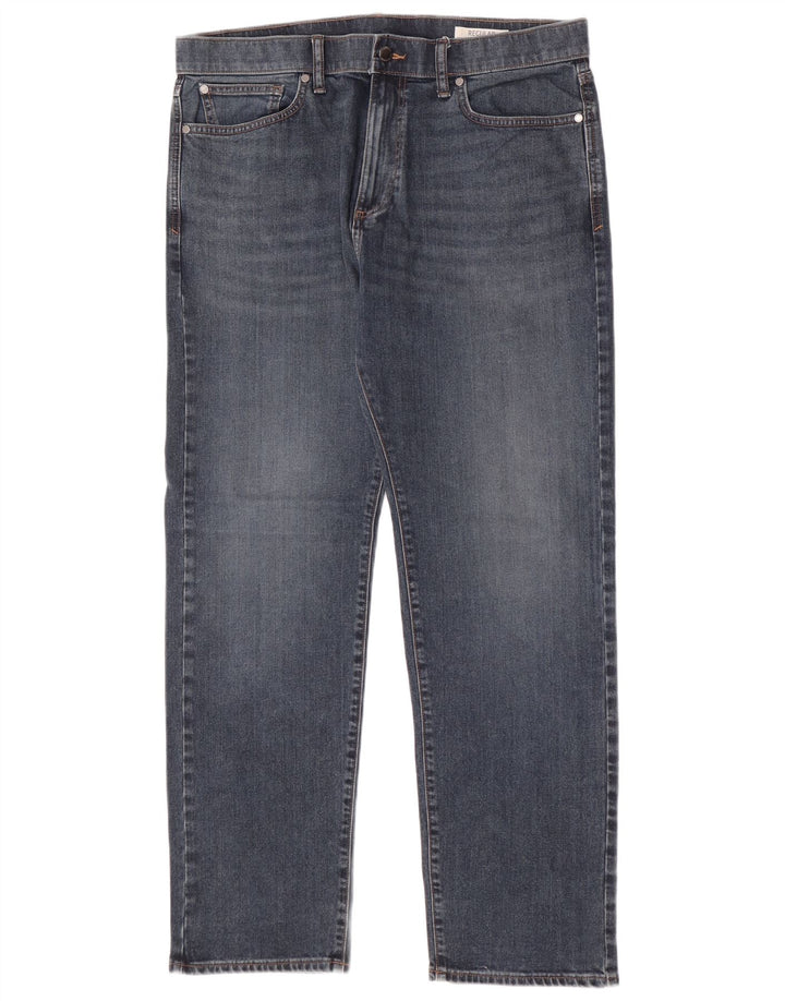 Jeans Marks & Spencer masculino regular fit reto W36 L31 algodão azul