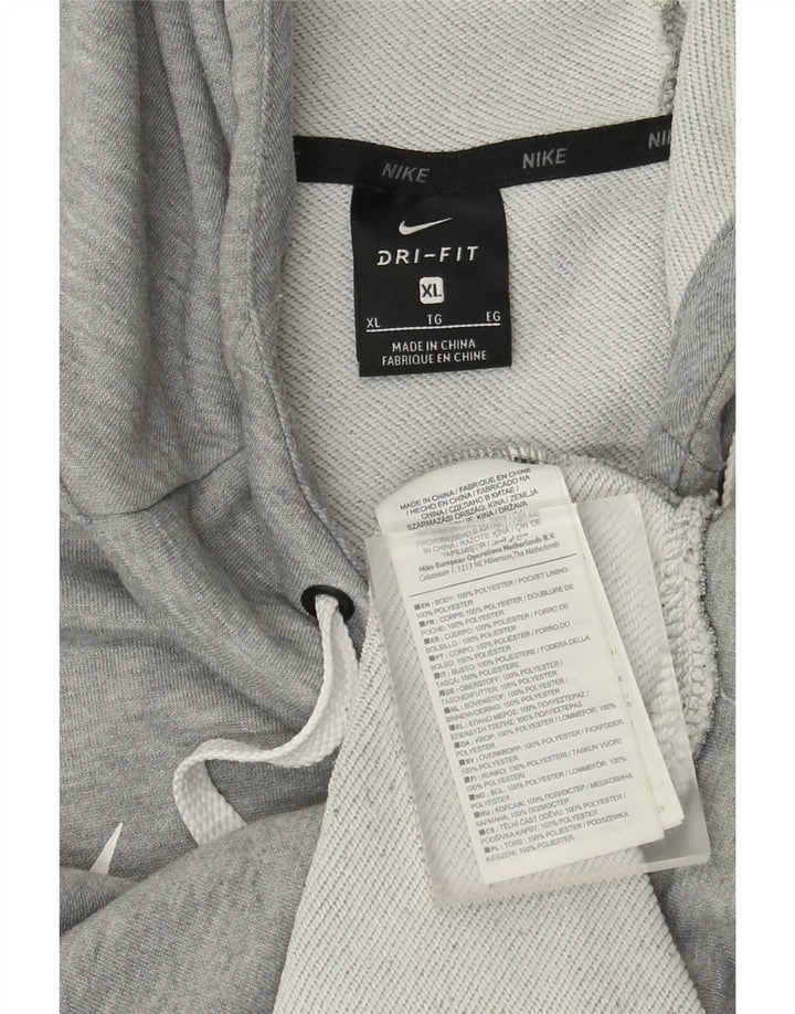 Nike masculino gráfico moletom com capuz XL cinza manchado de poliéster