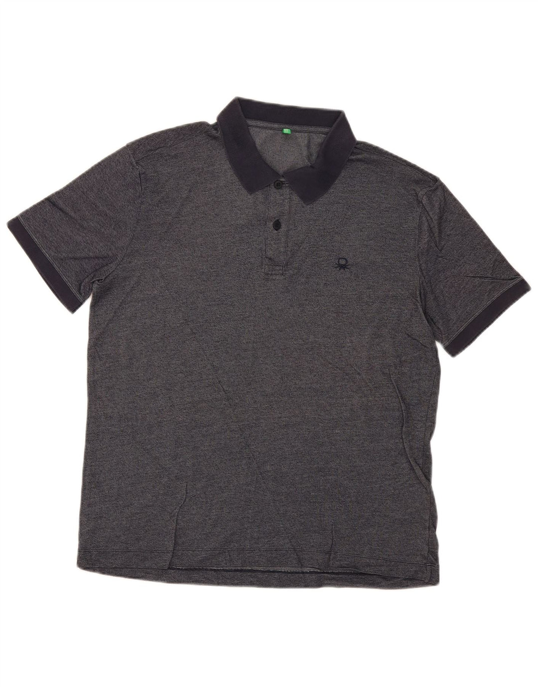 Camisa pólo masculina Benetton grande azul marinho manchado