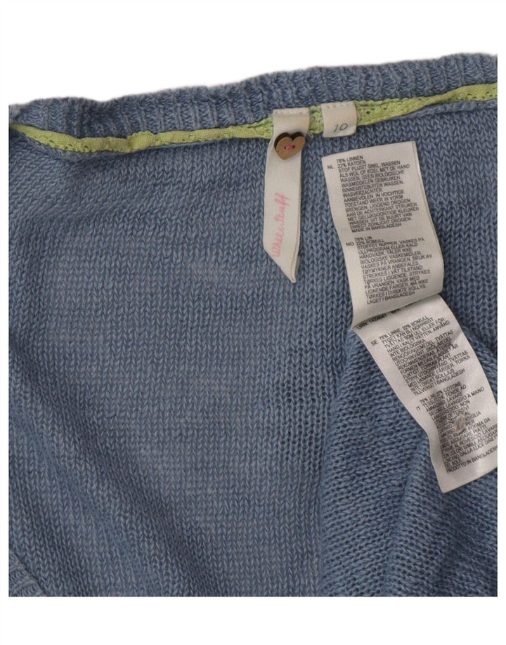 Suéter cardigã feminino WHITE STUFF UK 10 pequeno linho azul