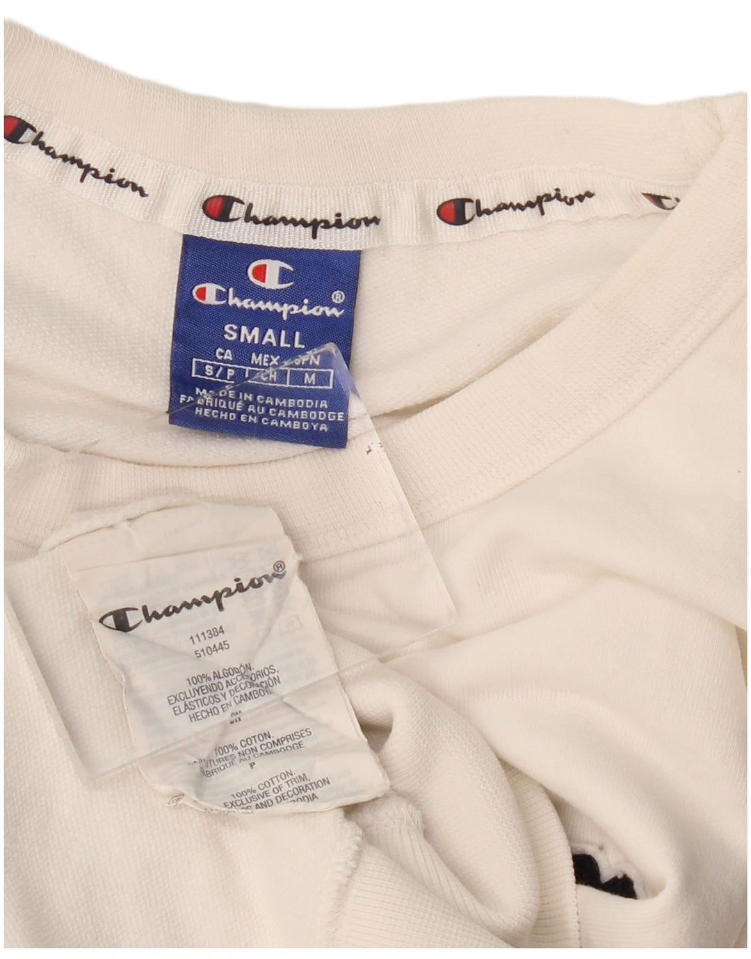 CHAMPION Suéter feminino oversized com estampa gráfica UK 10 pequeno branco