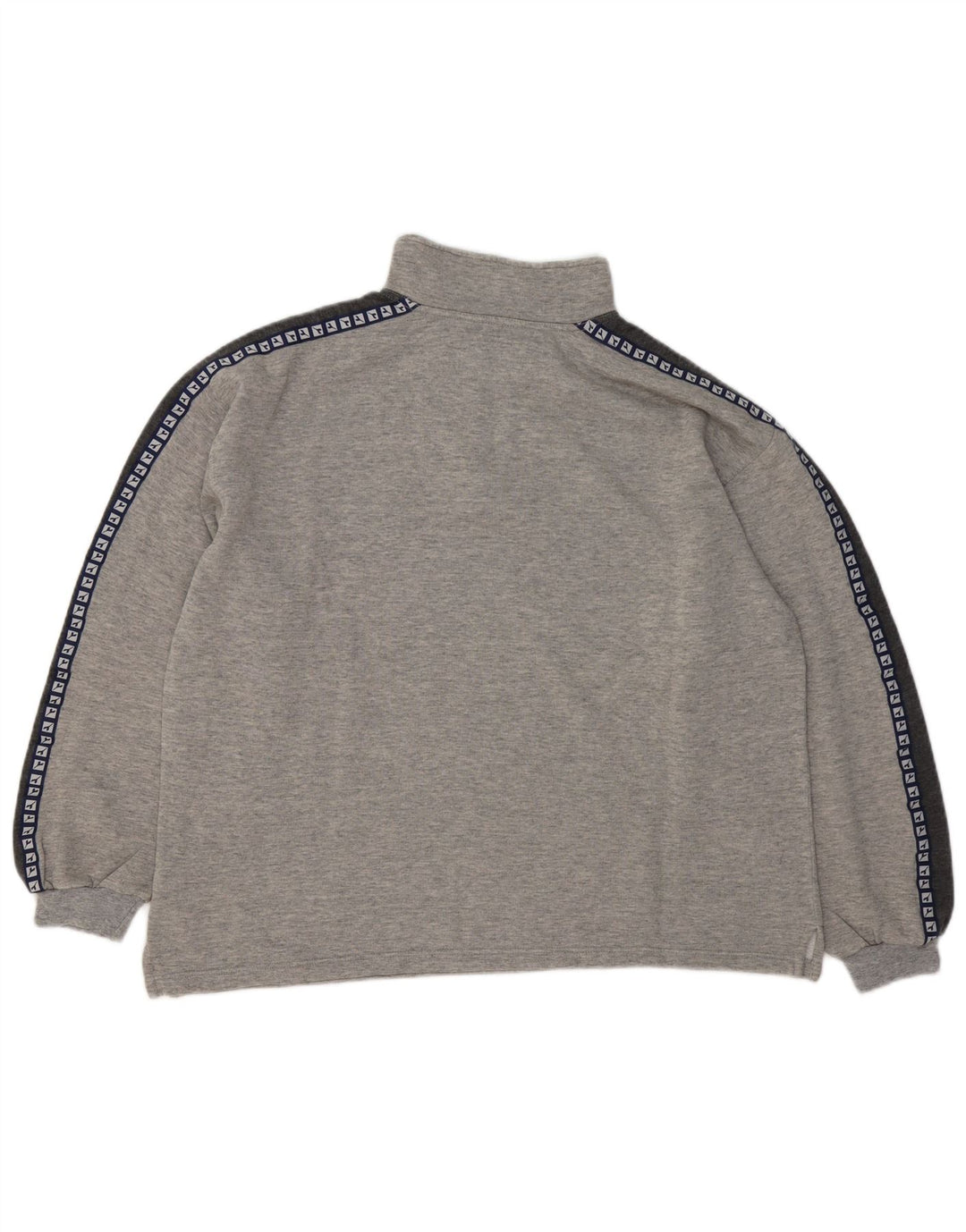 Diadora Mens Graphic Zip Neck Moletom Jumper Grande Bloco de cores cinza