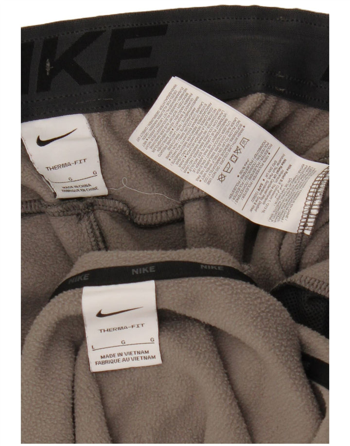 Fato de treino completo com capuz Nike Therma-Fit masculino grande poliéster manchado cinza