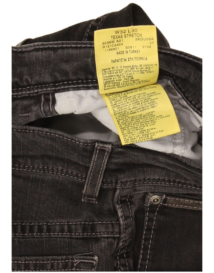 Wrangler Masculino Texas Stretch Straight Jeans W32 L30 Algodão Preto