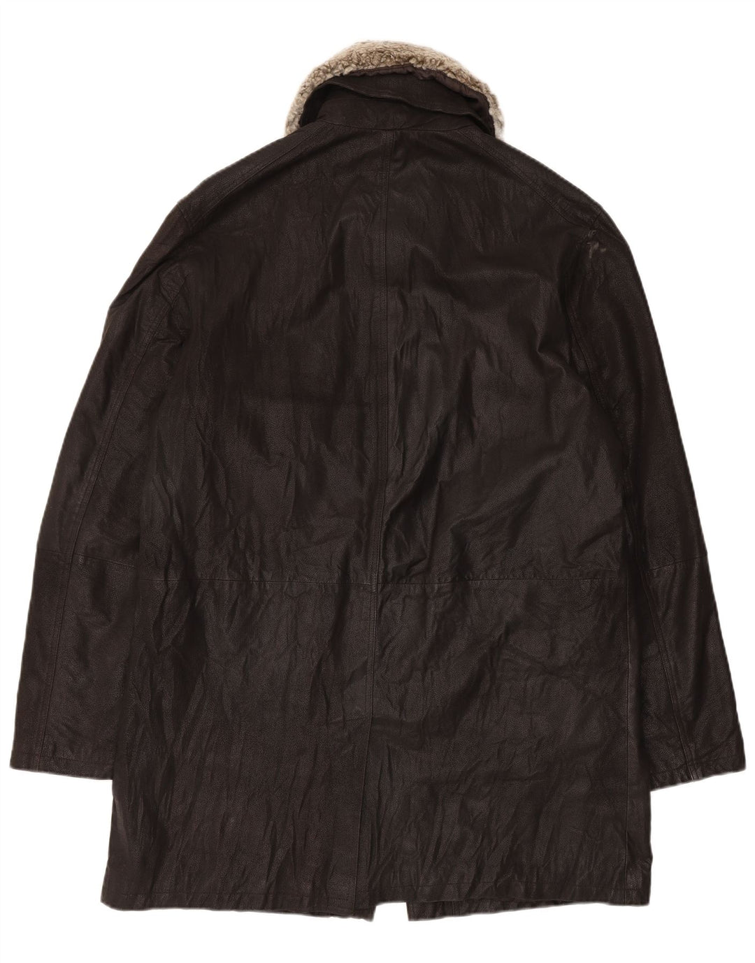 Casaco de couro masculino vintage IT 54 2XL couro preto