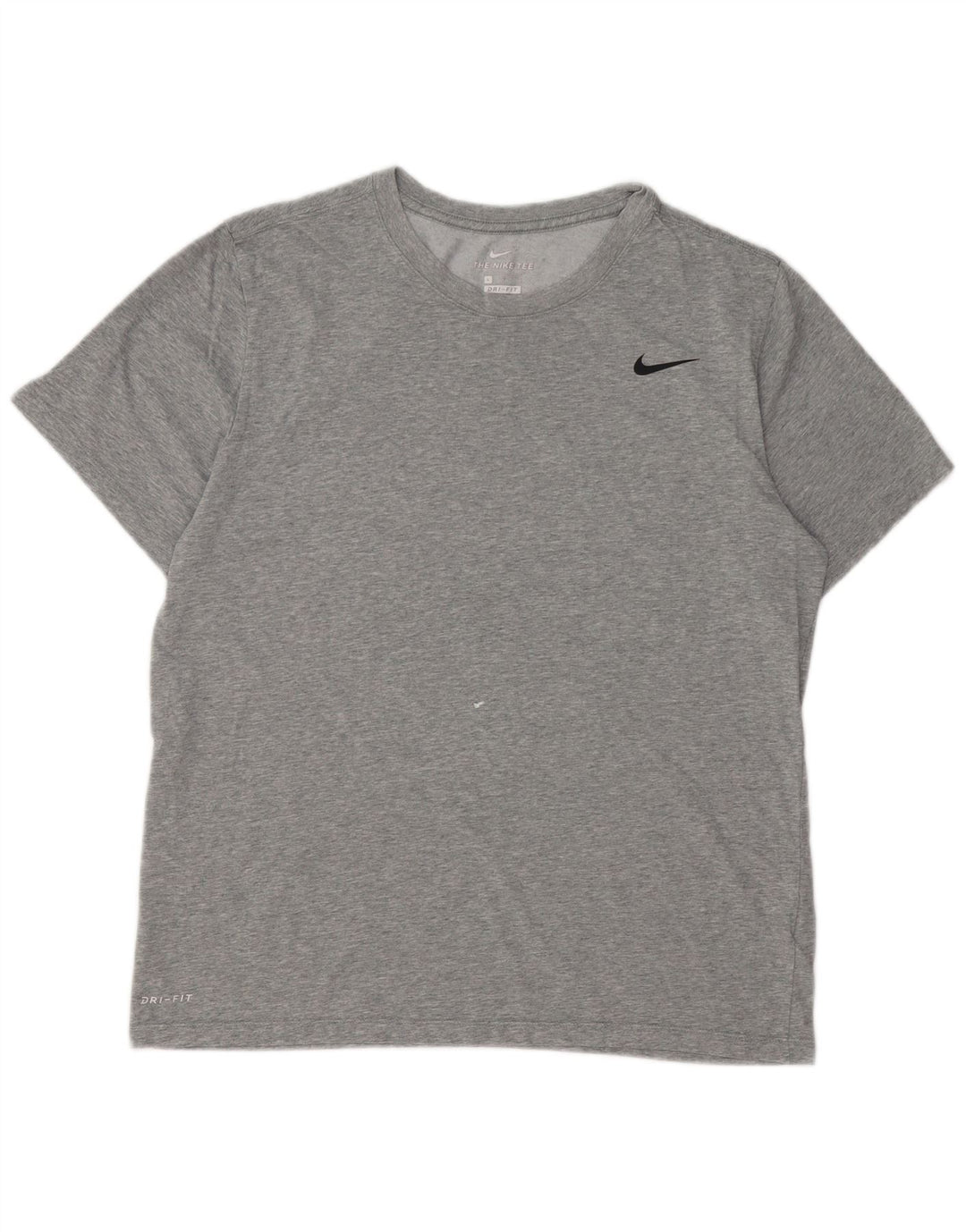 Camiseta masculina Nike Dri Fit Top grande de algodão manchado cinza