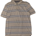 Camisa polo masculina Crew Clothing algodão listrado cinza médio