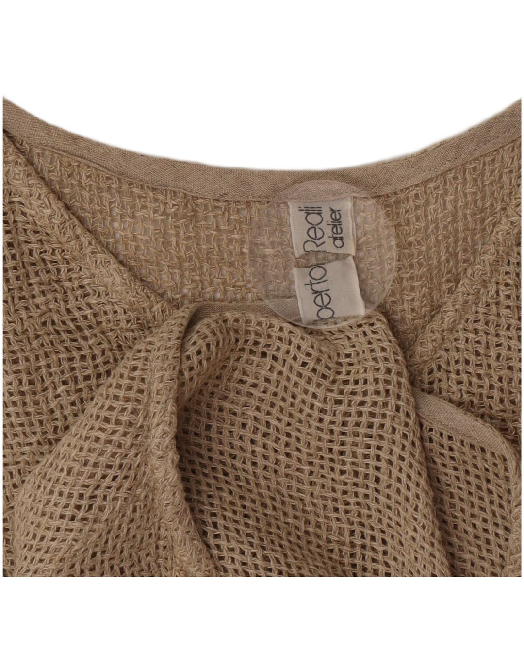 Conjunto feminino vintage transparente com 1 botão e 2 peças Reino Unido 12 bege médio