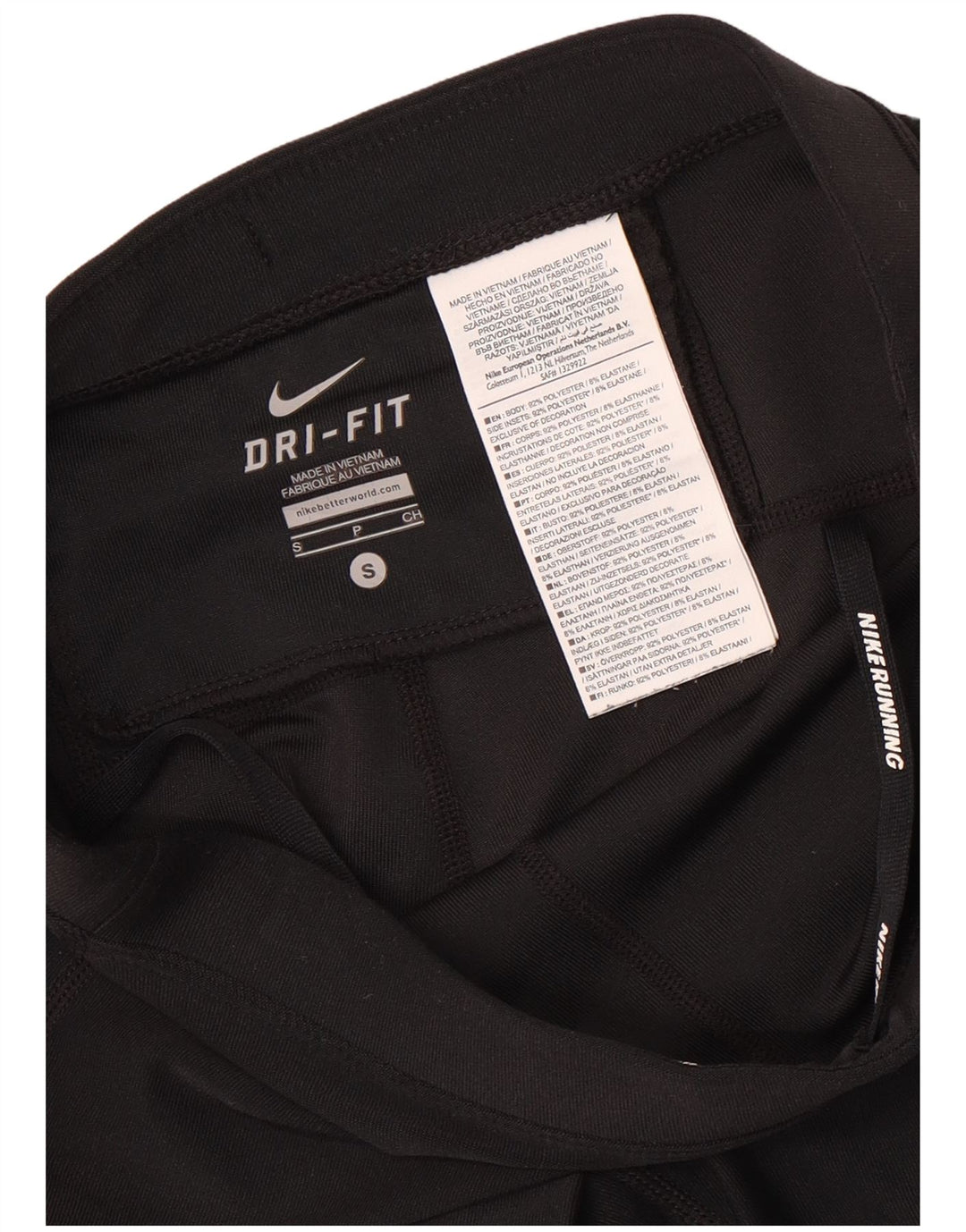Shorts esportivos femininos Nike Dri Fit UK 8 pequenos poliéster preto