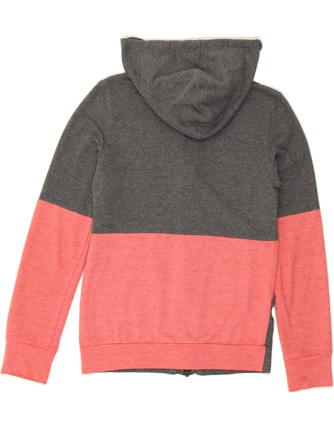 ADIDAS Womens Graphic Zip Hoodie Sweater UK 10 Small Grey Colourblock Vintage Adidas and Second-Hand Adidas from Messina Hembry 