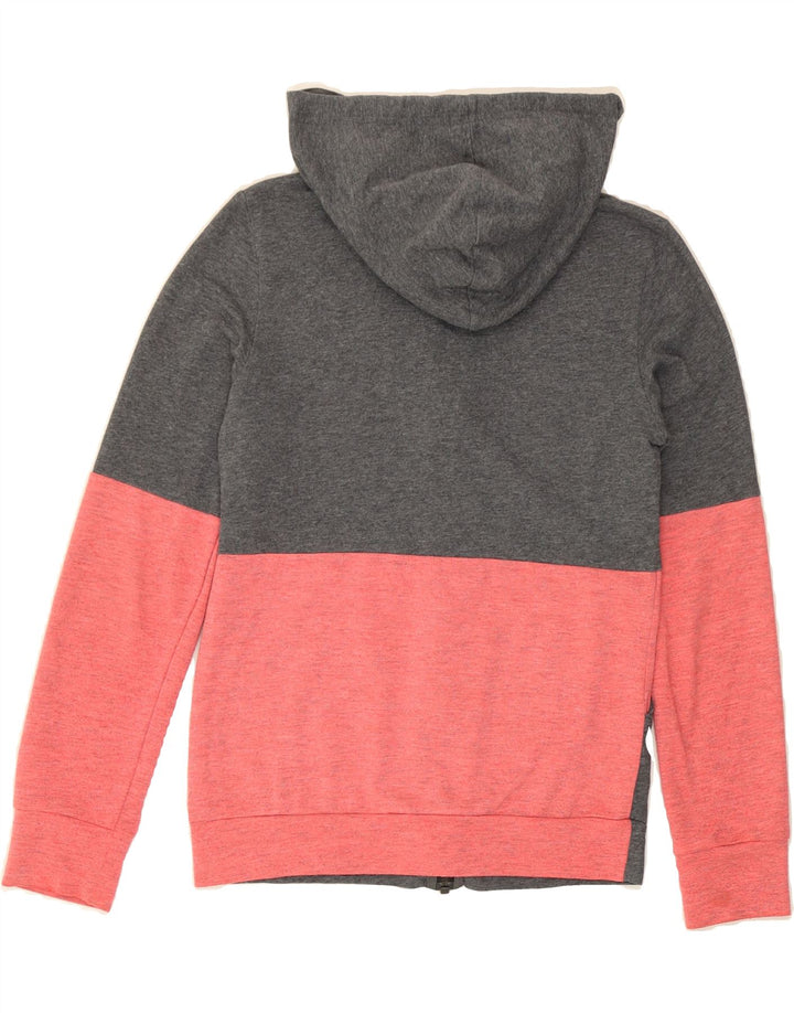 ADIDAS Womens Graphic Zip Hoodie Sweater UK 10 Small Grey Colourblock Vintage Adidas and Second-Hand Adidas from Messina Hembry 