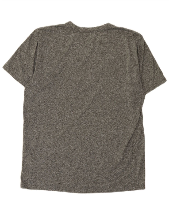 Camiseta Nike masculina Dri Fit Graphic Top cinza médio poliéster manchado