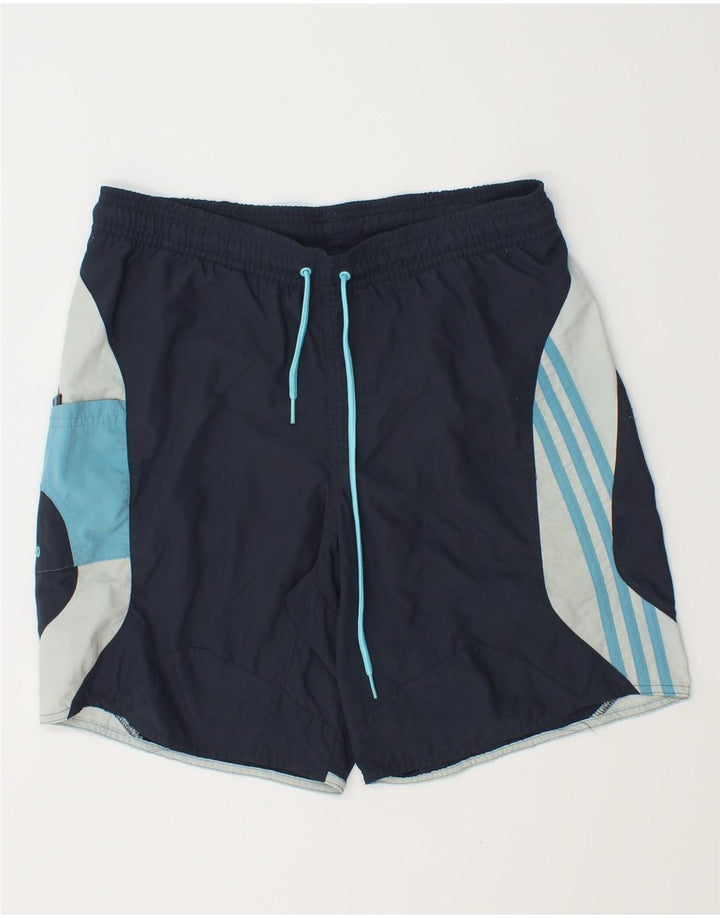 Shorts de natação masculino Adidas pequeno azul marinho Colourblock poliamida