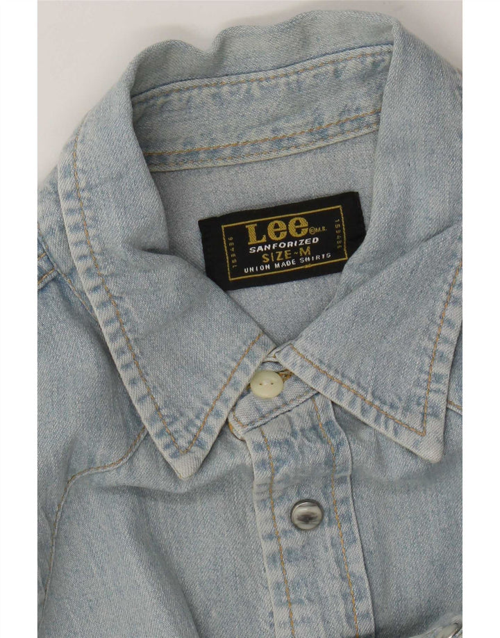 Camisa jeans masculina Lee azul médio