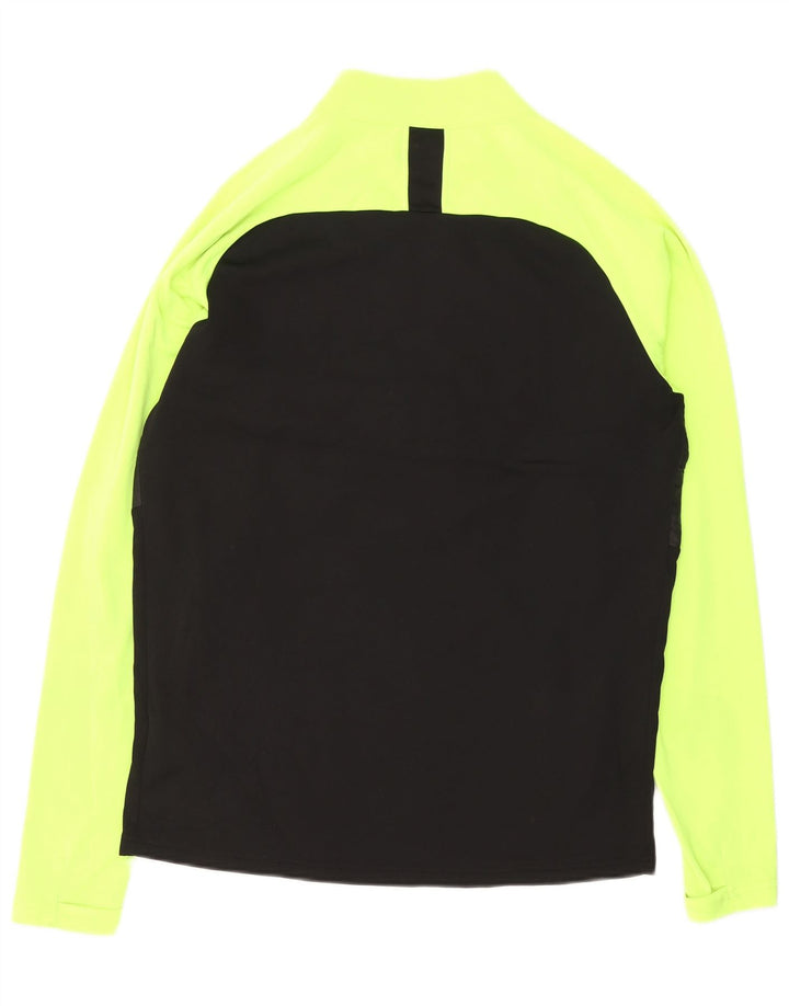 NIKE Masculino Dri Fit Zip Neck Pullover Treino Top Médio Preto Colourblock