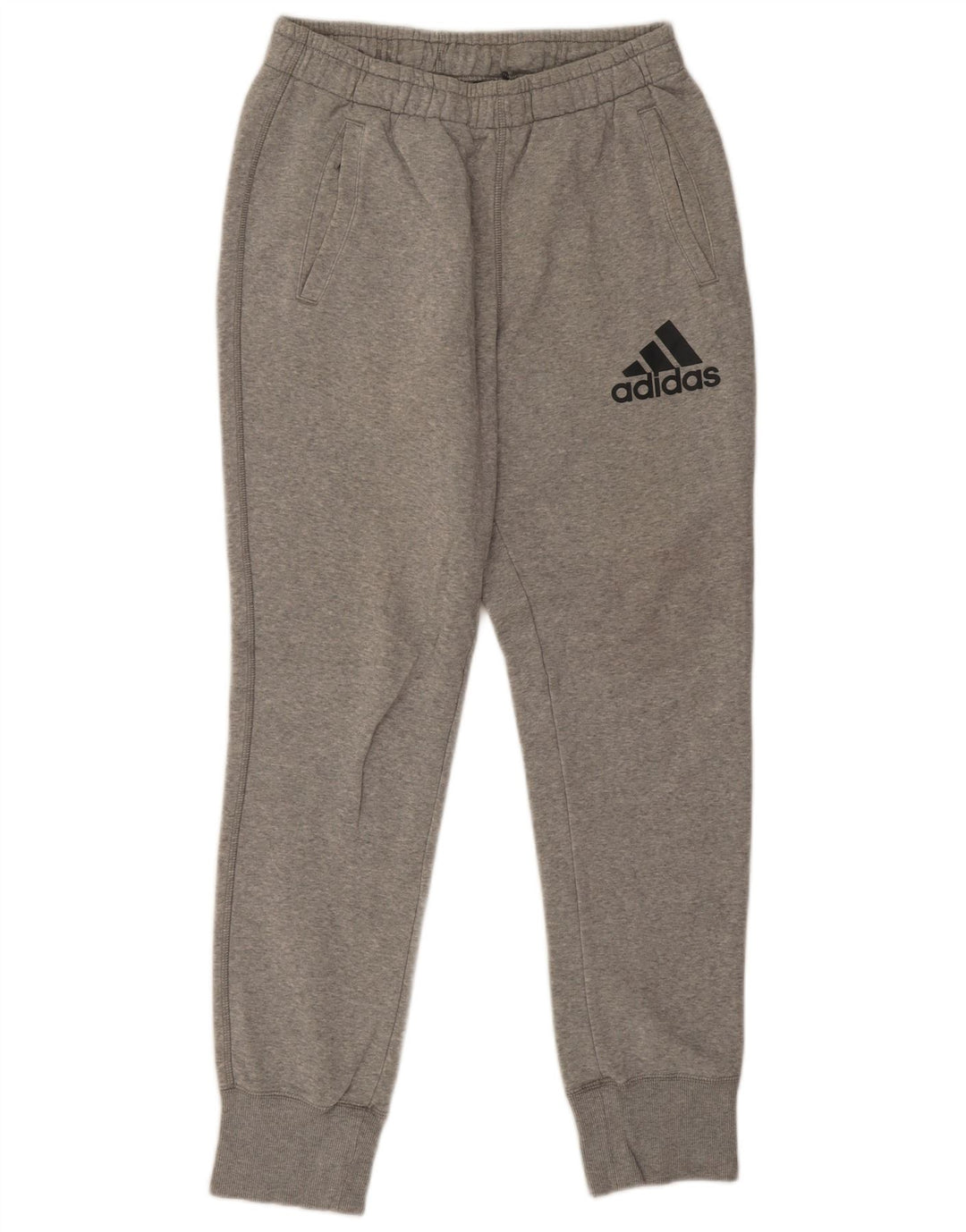Calça de treino masculina Adidas Joggers cinza médio algodão manchado