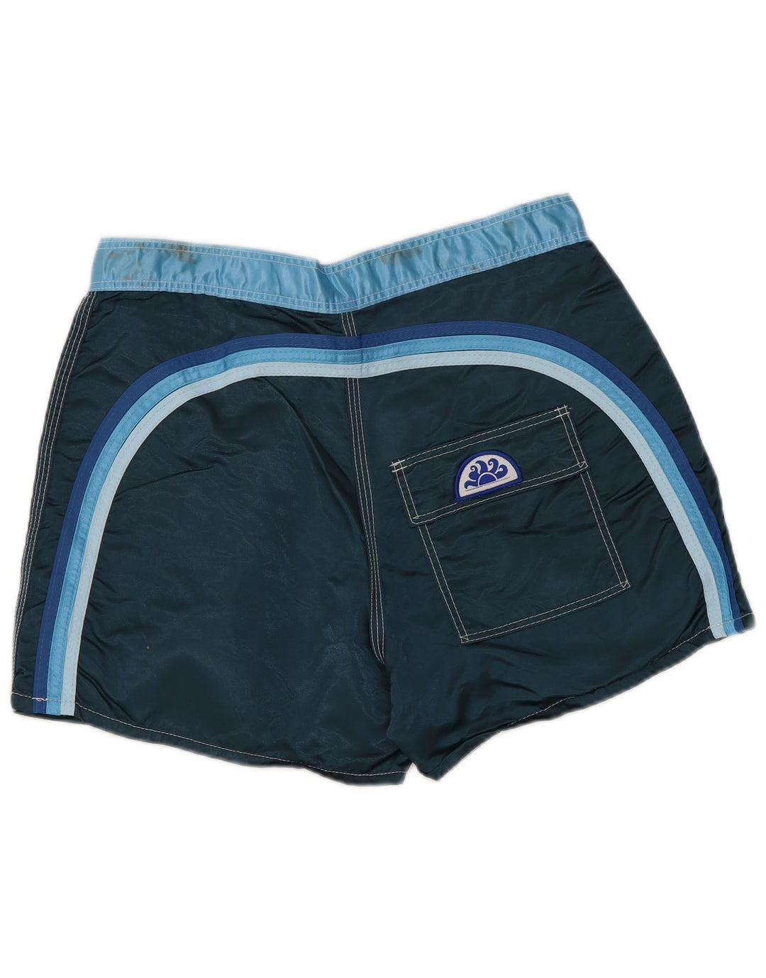 Shorts de natação masculino SUNDEK médio azul marinho listrado de nylon