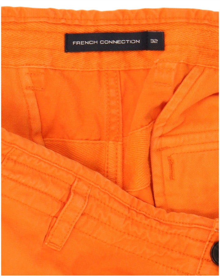 Shorts cargo masculino French Connection W32 algodão laranja médio