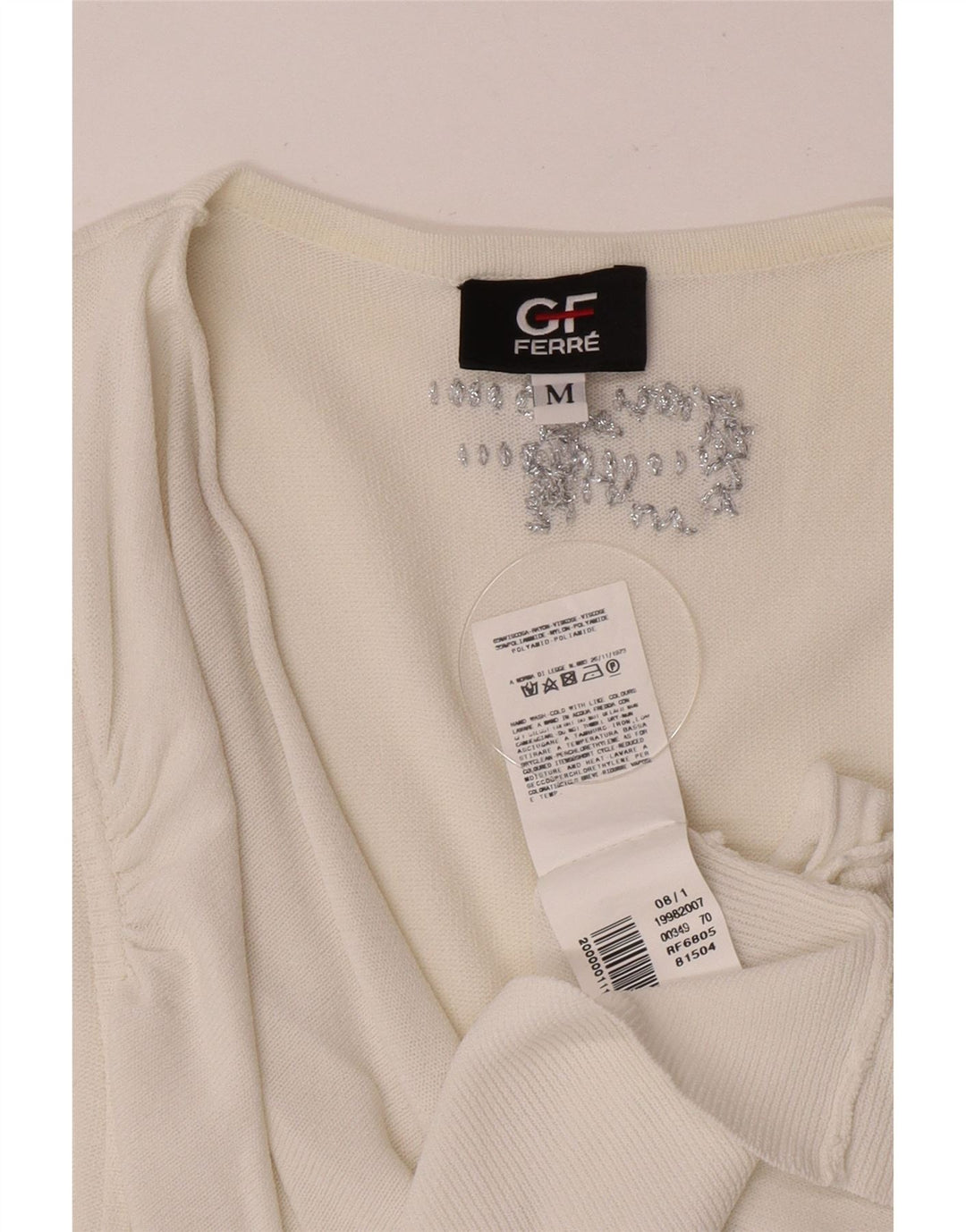 Blusa feminina sem mangas Gianfranco Ferre Top UK 12 médio branco viscose