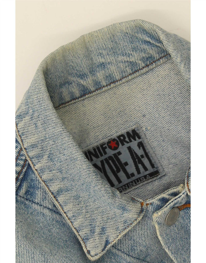 Jaqueta jeans masculina uniforme UK 40 grande azul