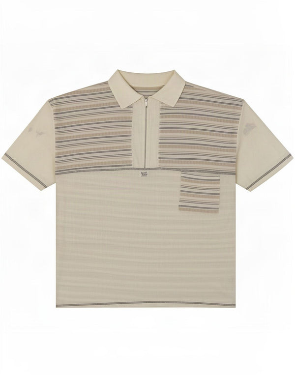 Camisa polo masculina vintage XL listrada branca