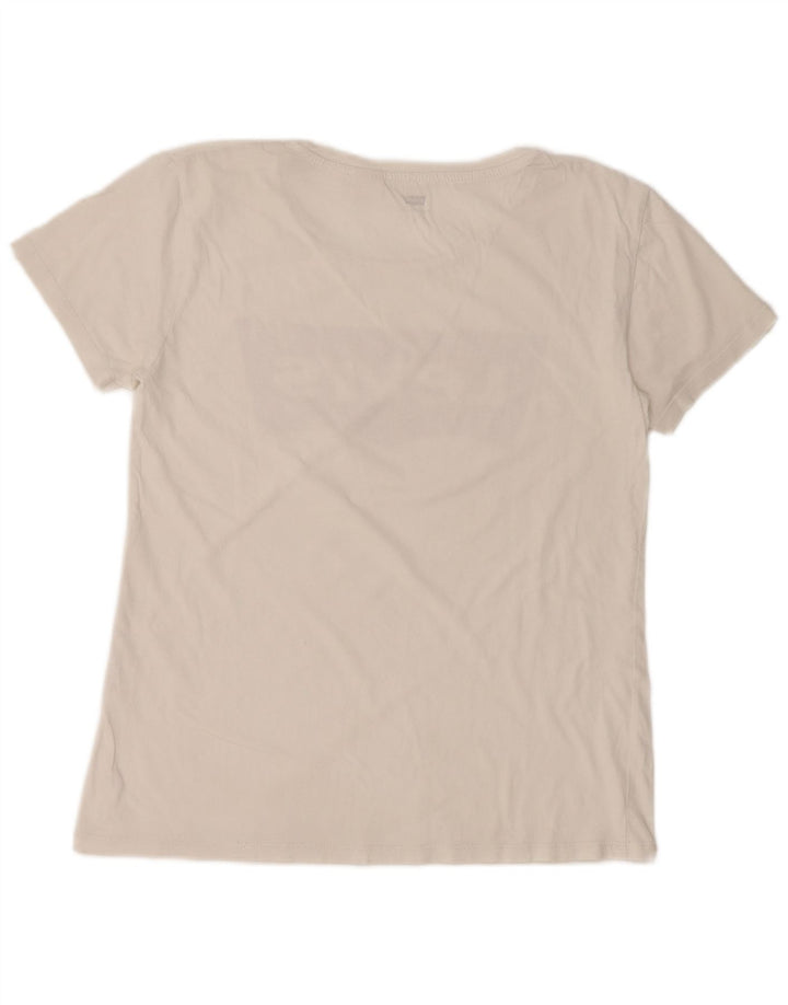 Camiseta feminina gráfica LEVI'S UK 10 pequena branca