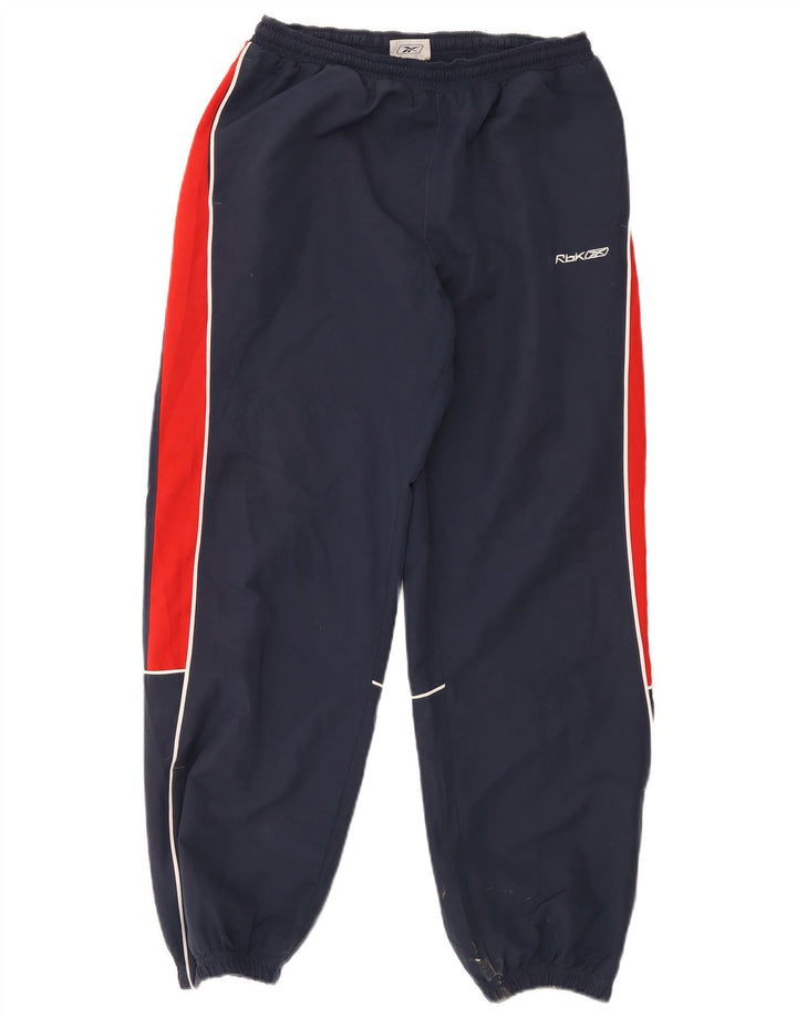 Reebok Mens Graphic Tracksuit Calças Joggers Médio Azul Marinho Colourblock