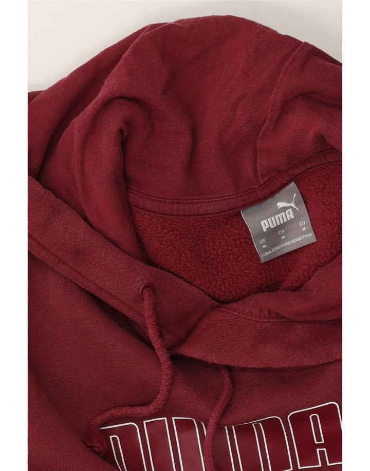 Puma Mens Graphic Hoodie Jumper Médio Borgonha