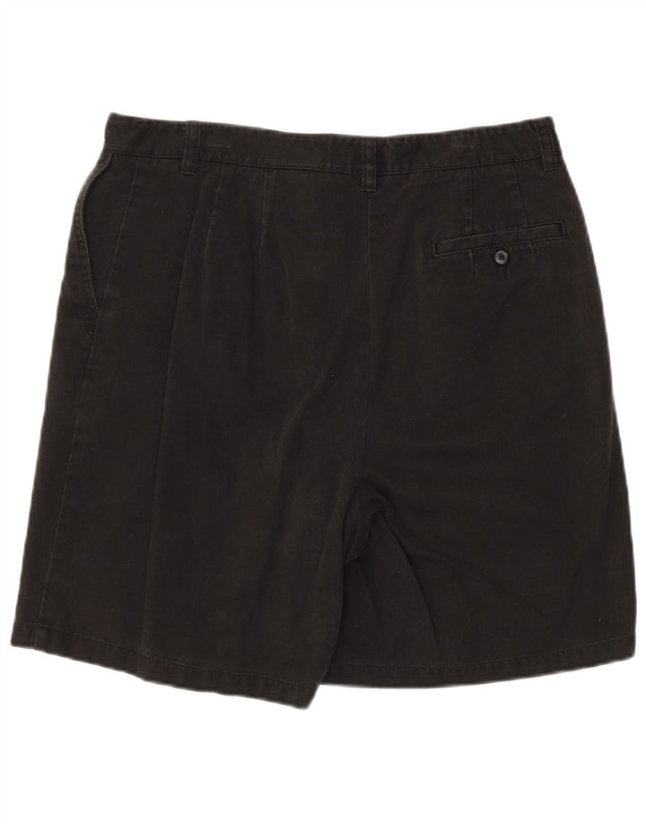 Shorts Chino Alto Feminino Eddie Bauer US 12 Grande W32 Algodão Preto
