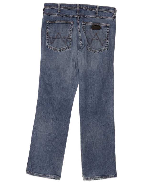 Wrangler Masculino Arizona Stretch Straight Jeans W36 L32 Azul Algodão