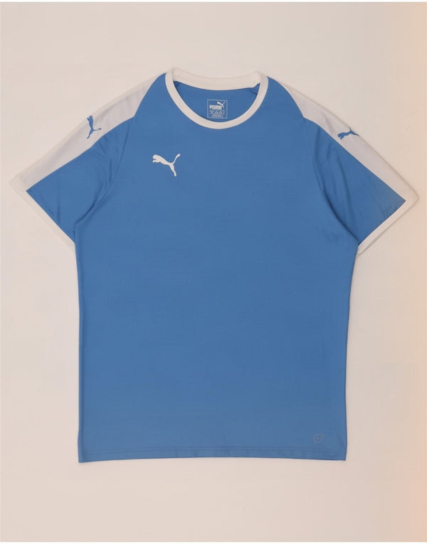 Camiseta masculina Puma grande azul colorblock poliéster