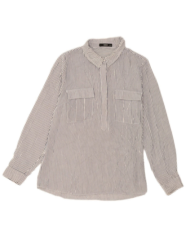 Blusa feminina pulôver Oasis UK 14 poliéster listrado branco grande