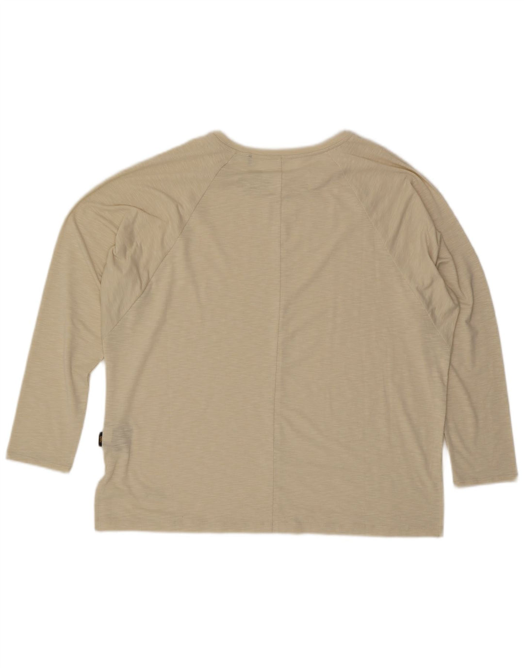 Top feminino Jack Wolfskin de manga comprida UK 18 XL bege manchado de poliéster