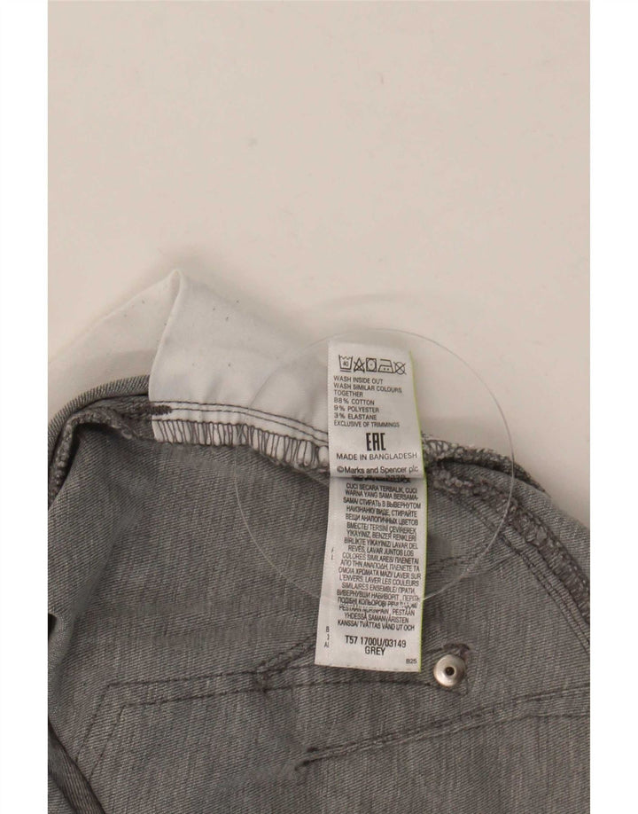 Marks & Spencer Calça Jeans Feminina Crop Slim UK 12 Médio W30 L26 Algodão Cinza