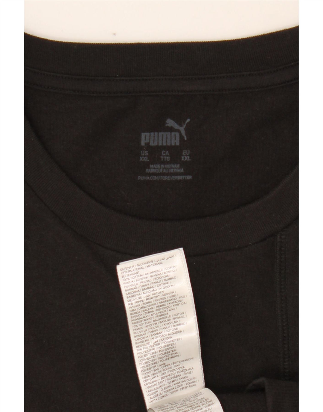 PUMA Mens T-Shirt Top 2XL Black Cotton Vintage Puma and Second-Hand Puma from Messina Hembry 