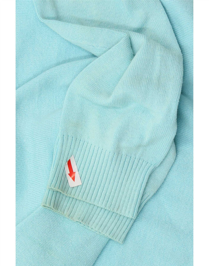 Suéter cardigã feminino Zara Reino Unido 12 algodão azul médio