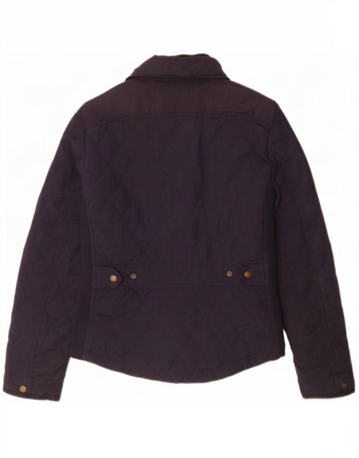 Jaqueta acolchoada feminina Massimo Dutti UK 12 poliéster azul marinho médio
