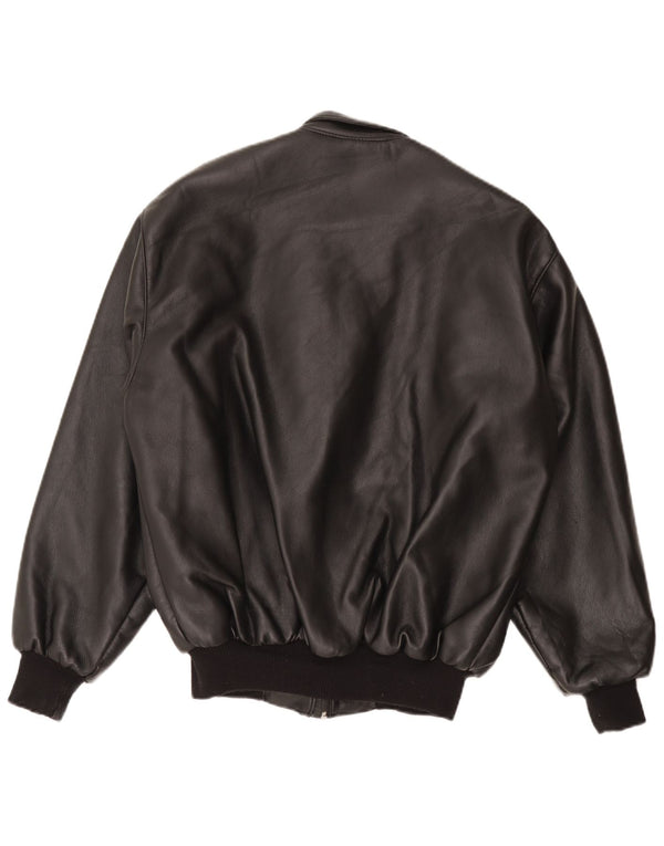 Jaqueta de couro masculina Pervin Reino Unido 42 XL preta